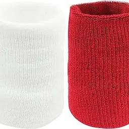 Neska Moda Unisex White and Maroon Pack of 2 Cotton Wrist Band-picture-42