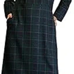 fablestreet Women's Polyester High Neck Piping Detail Shift Midi Dress - Maroon (DR306MRON)-picture-50