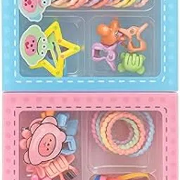 Kids Hair Accessories Set, Pastel Colour Hair Ties and Clips, Animal Design Hair Bands, 20 Pieces-image-68