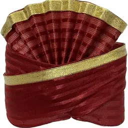 wedstyle New Wedding Turban Dulha Collection Traditional Pagri//Pagdi for Baraati/Swagat/Welcome Maroon Pagdi for Men & Women - Unisex-picture-48