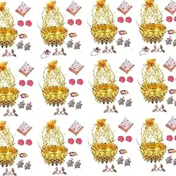 mpk perfect Small Potli Combo Kanya Pujan Gift Set for Kids' Birthday Return, Party Girls, Kanjak, Navratri - Pack of 12-picture-22