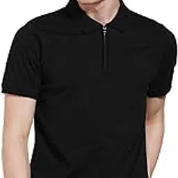 dennis lingo Mens Textured Stripes Polo Neck Half Sleeves Regular Fit T-Shirts image 1