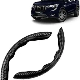KINGSWAY Advanced Fiber Steering Wheel Grip Cover Compatible with Mahindra XUV 700 (Year 2021 Onwards) with Carbon Black Finish, Universal Fit Non-Slip and Safe Car Accessories, Set of 2 Pieces-picture-10