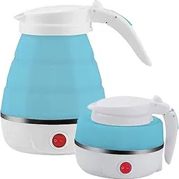 NIRLON Travel Folding Electric Kettle/Fast Boiling, Beautiful Design Collapsible, Portable Kettle/Boil Dry Protection, Food Grade Silicone Foldable Water Storage Kettle - 600 ML-image-46