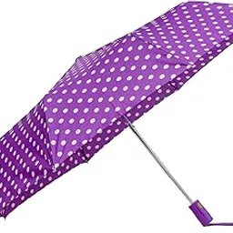 sun Janet Polka 3 Fold Automatic Open Nylon Fabric Umbrella (Purple)-picture-43