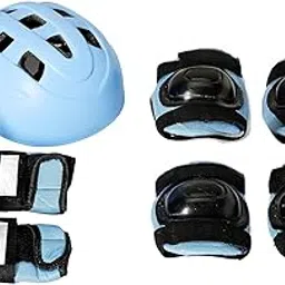 4-in-1 Skating Protective Gear Kit – Helmet, Knee Pads, Elbow Pads & Palm Guards for Beginners, Multicolor (Sky Blue, Large)-picture-27