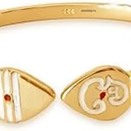jewelspot Sterling Silver Vel Kada with Tamil Om in Gold polish-picture-14