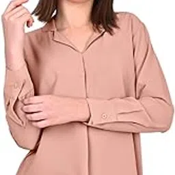 Women's Regular Fit Cotton Blend Full Sleeves Shirts with Wingtip Collar-image-88