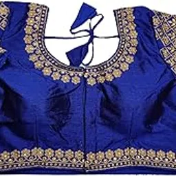 vihu fashion Women's Heavy Embroidery Handwork Half Sleeves Readymade Blouse-picture-14