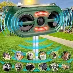 Outdoor Solar Powered Animal Repeller,2024 New Ultrasonic Animal Repellent,Ultrasonic Squirrels Deterrent Waterproof Dog Repeller,Effective Solar Cat Repellent with Motion Sensor for Yard Garden Farm-picture-13