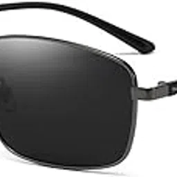karsaer Retro Polarized Sunglasses for Men Stylish Trendy Square Black Driving Men Sun Glasses E1189-picture-42