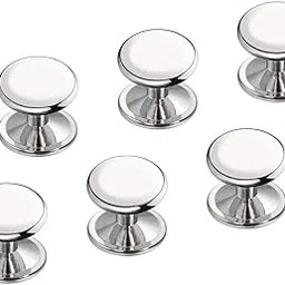 FASHIONS Classic Silver White Cufflinks Tuxedo Shirt Kurta Suit Sherwani Blazer Coat Cuff Links Studs Buttons For Men-image-45
