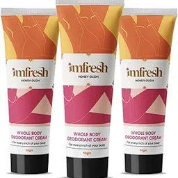 Imfresh Women Deodorant Cream For Whole body & Underarms Areas, Long Lasting fragnance, Prevents Odour and Reduces Pigmentation for Men & Women, 50gm Honey Oudh, (Pack of 3)-picture-36