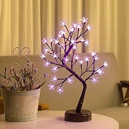 Ostin 36 Pearl Decorative LED Tree Desk Lamp with Base, Firefly Lighted Wedding, Birthday, Graduation Gift Card & Cash Display USB/Battery Powered (Pink Flower)-picture-33