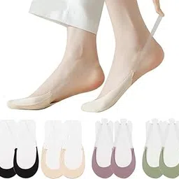 1 PAIR Toe Topper socks Women's Slingback Ballerina Socks, Invisible No Show Toe Mattress Pad Socks for Heels, Loafers, Flats, Boots, Beige-image-38