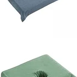 HEAVENGLOW 2x Cotton SPA Half Table Cover Beauty Salon Bed Face Hole Towel | Massage-image-10