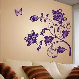 Decals Design 'Vine Flower' Wall Sticker (PVC Vinyl, 50 cm x 70 cm, Purple)-picture-27