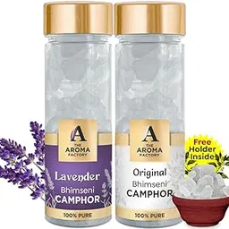 The Aroma Factory Pure Bhimseni Camphor, Lavender & Original, Zero Residue Kapoor with Fragrance for Pooja, Aarti Kapur | Bottle Pack of 2 x 80gm-picture-13