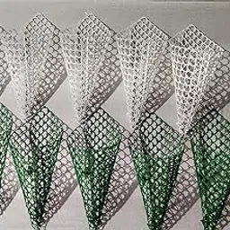 Attractive Plastic Cone Planter Net - Combo Pack of 10 Nos (5 Green + 5 White) for Orchids, Creepers & Trailing Plants-picture-28