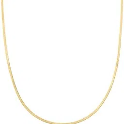 aeoss Flat Gold Snake Chain Herringbone Choker Neckchain for Women | Stainless Steel Anti Tarnish Chain Waterproof Necklace Jewelry-picture-36