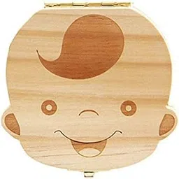 PagKis Wooden Baby Boy Tooth Keepsake Box Organizer for Storing Milk Teeth Souvenir Box (12 image 1