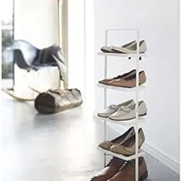 Acrylic Design Art Modern Metal Shoe Rack, 5-Tier Slim Portable, White, Holds Up to 9 Women's Shoes, Space Saver, Entryway Organization-picture-55
