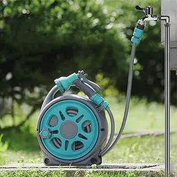 AVIAXO Mini Portable Garden Pipe Hose Reel Cart with Water Spray Gun Set Agricultural Home Garden Storage Suit Cart Car Wash Hose Car-picture-11