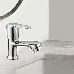 Ruhe® Rica Brass Faucet/Tap | Pillar Cock Faucet/Tap with Chrome Finish for Bathroom Washbasins & Kitchen Sinks-image-0