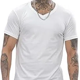adro Men's Plain V-Neck T-Shirt | 100% Cotton | Regular Fit | Soft & Stretchable Casual Tee-picture-16
