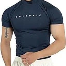 COITONIC Compression High Neck Half Sleeves Sports and Gym Tshirt-picture-70