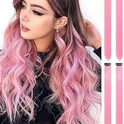kerav Good Length Straight Light Pink Color Strick Hair-Extension-picture-13