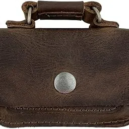 hide & drink Leather Mini Briefcase Card Holder, Holds Up to 10 Cards Plus Folded Bills/Case/Cash Organizer/Accessories, Handmade Includes 101 Year Warranty :: Bourbon Brown image 1