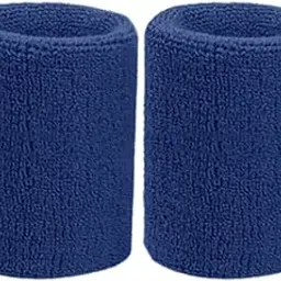 HAPPYWENDY Colorful Cotton Sport Wristband for Men and Women - 4" Athletic Terry Cloth Sweatband in Neon Colors - Wrist Sweat Band for Tennis, Basketball, Running, Gym (1 Pair) (Bluish Gray)-picture-14