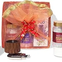 AuraCam Assorted Gifting Hamper Pack (Bhimseni Camphor, Camphor Tablet, POD Air freshener, Wooden Electric Diffuser) Diwali Gift Pack for Bhai Dooj Gift Set Brother, Sister & Corporate Gift Pack-image-27