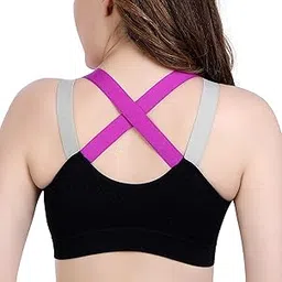omlavida Cotton Padded Without -Wire Sports Bra for Gym Yoga Running Workout Removable Pads Free Size up 30 to 36-picture-41
