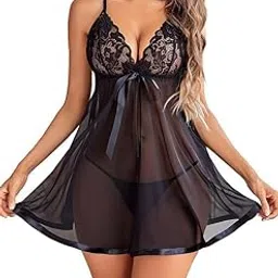 louryn koulyn Babydoll Lingerie Bodysuit Swimwear Mini Chemise Mesh Wedding Bikini Nightie Bridal Nightdress with Panty Nightwear Dress-picture-42