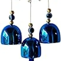 Evil Eye Wind Chime Sunmoon Chakra with 3 Bells Blue for Home & Office Wall Hanging for Home Protection | Car Hanging | Brings Positive Vibes & Removes Negative Energy | Turkish Evil Eye Wind Chime-picture-21