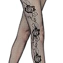 alexvyan Black Flower Design Women's/Girls's High Waist Pantyhose Tights Fishnet Stockings Mesh Net Style Nylon & Spandix-picture-28