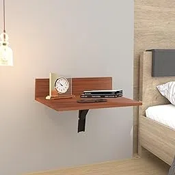 Anikaa Kenta Engineered Wood Wall Mounted Folding Table/Bedside Table/Wall Mounted Laptop Table for Home Living Room Study Room (Matte Finish) (Walnut)-image-77