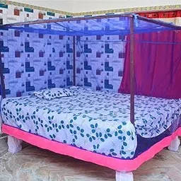 N G Products Single Bed Nylon Mosquito Net – 3 x 6 ft | Strong Mesh Netting | Bug & Insect Protection Color- Blue-image-4