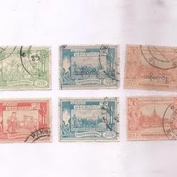IHC ~ Union of Burma ~ Old Issue ~ 6 Different Stamps Set ~ AM-2-image-29