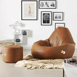 Kushuvi Cushion with Beans (Try Tan) (Faux Leather)-picture-30