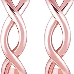 giva 925 Silver Rose Gold Infinite Loop Earrings | Loops to Gift Women & Girls | With Certificate of Authenticity and 925 Stamp | 6 Month Warranty*-picture-37
