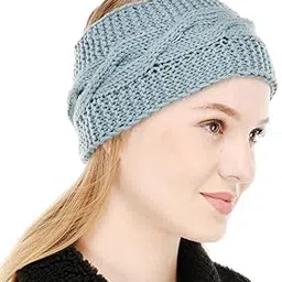 vr designers women Winter Woolen Headband Ear-warmer Earmuff (Blue)-picture-41