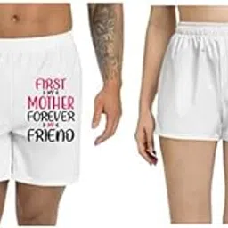 Men and Women Printed Regular fit Casual Polyester Couple White Shorts (ZPOD-0001734-set-L_ms)-picture-31