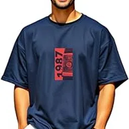 URGEAR Men Oversized Printed Round Neck Cotton Blend T-Shirt-picture-17