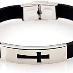 vientiq Black Braided Leather Bracelet For Men-picture-26