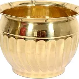 Skywalk Handcrafted Decorative Round Brass Planter/Vase/Flower Pot for Decor; Garden (Diameter 5.5 inch X Height 4 inch)-picture-18