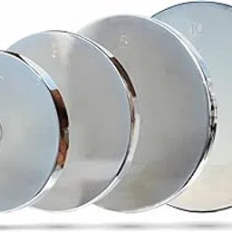 LEEWAY Chrome Plated Steel Weight Plates (100kg) Set 31mm| Iron Gym Plates for Home Workout, Weightlifting, Strength Training| Spare Plates for Rods, Dumbbells, Barbells, (Chrome, (2X4+3X4+5X8+10X4))-picture-13