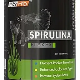 EXYMO Spirulina Flakes Fish Food with 65% Protein for Guppy,Betta Fish,Guppy Fries,Tettra and All Types of Tropical Fishes etc.100g (Pack of One)-picture-18